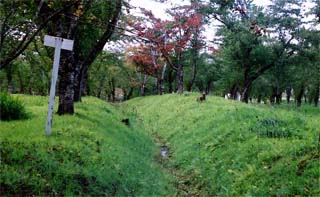 堀と土塁の画像