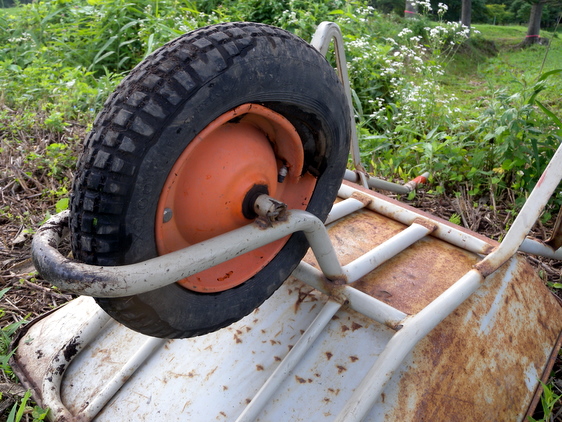 一輪車のタイヤが・・・