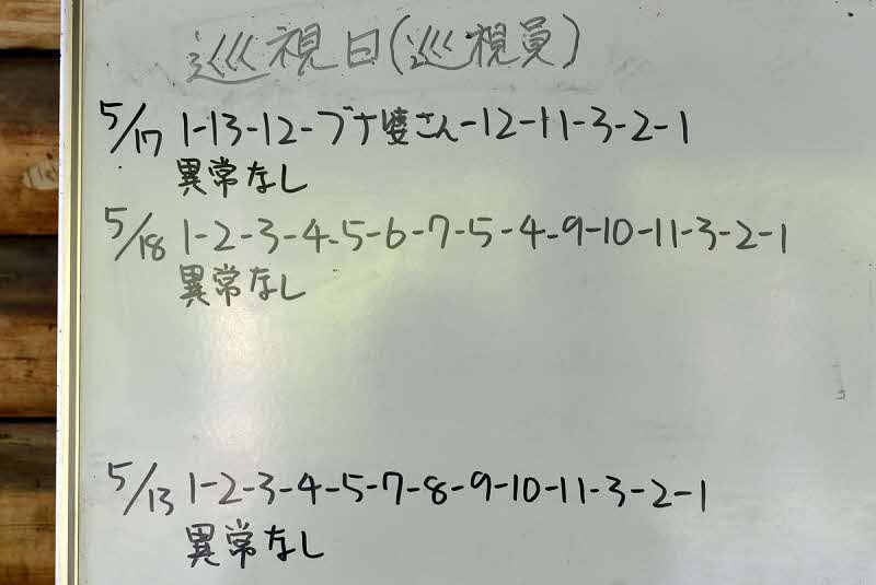 5月18日の巡視結果