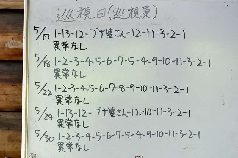 5月30日の巡視結果