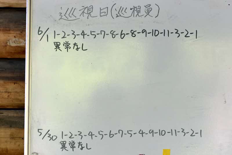 6月1日の巡視結果