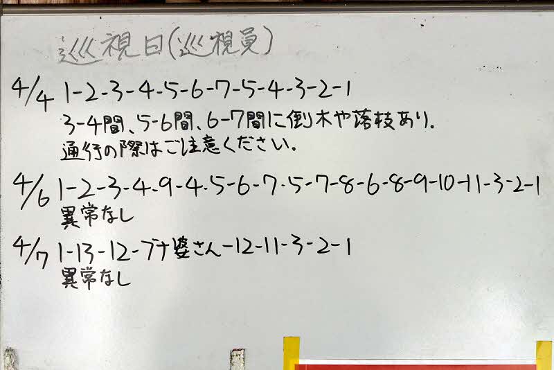 4月7日の巡視結果