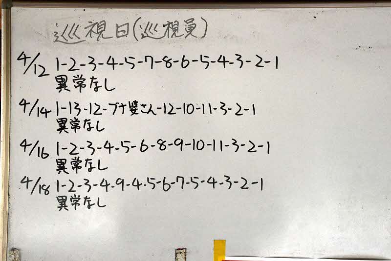 4月18日の巡視結果